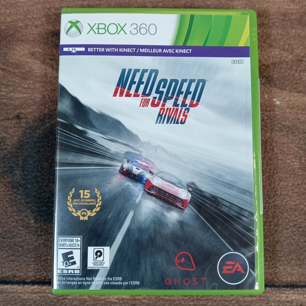 Xbox 360 Need for Speed Rivals Game Disc Case and Manual